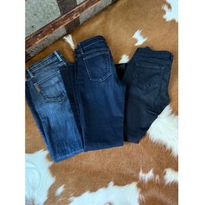 DENIM JEANS BUNDLE - 3 Pair | Joe's Jeans + Paige | Dark Wash | Size 27 Designer